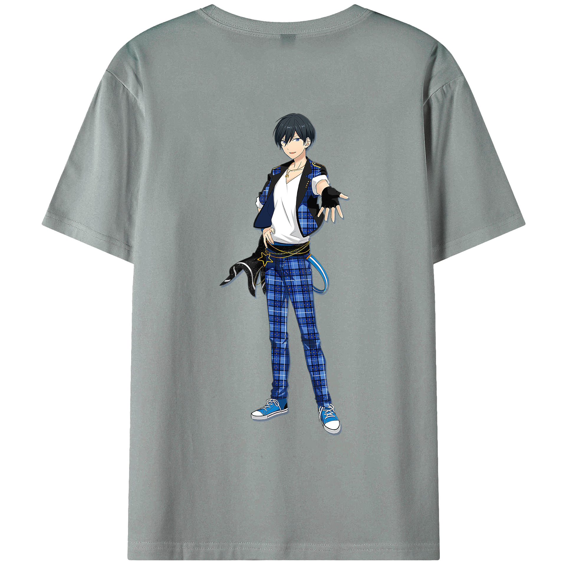 （画像用） あんさんぶるスターズ! Ensemble Stars 綿100％ メンズ半袖Tシャツ（バックプリント） 通気性